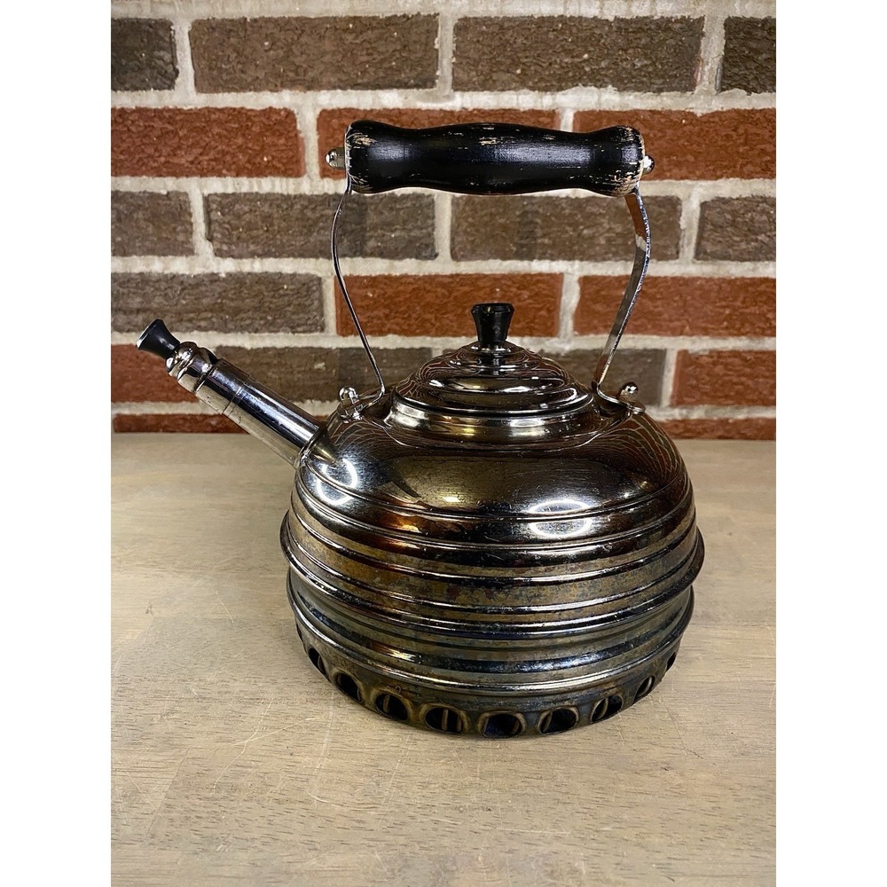 Simplex‎ Patent Solid Copper Whistling Kettle England Chrome Finish